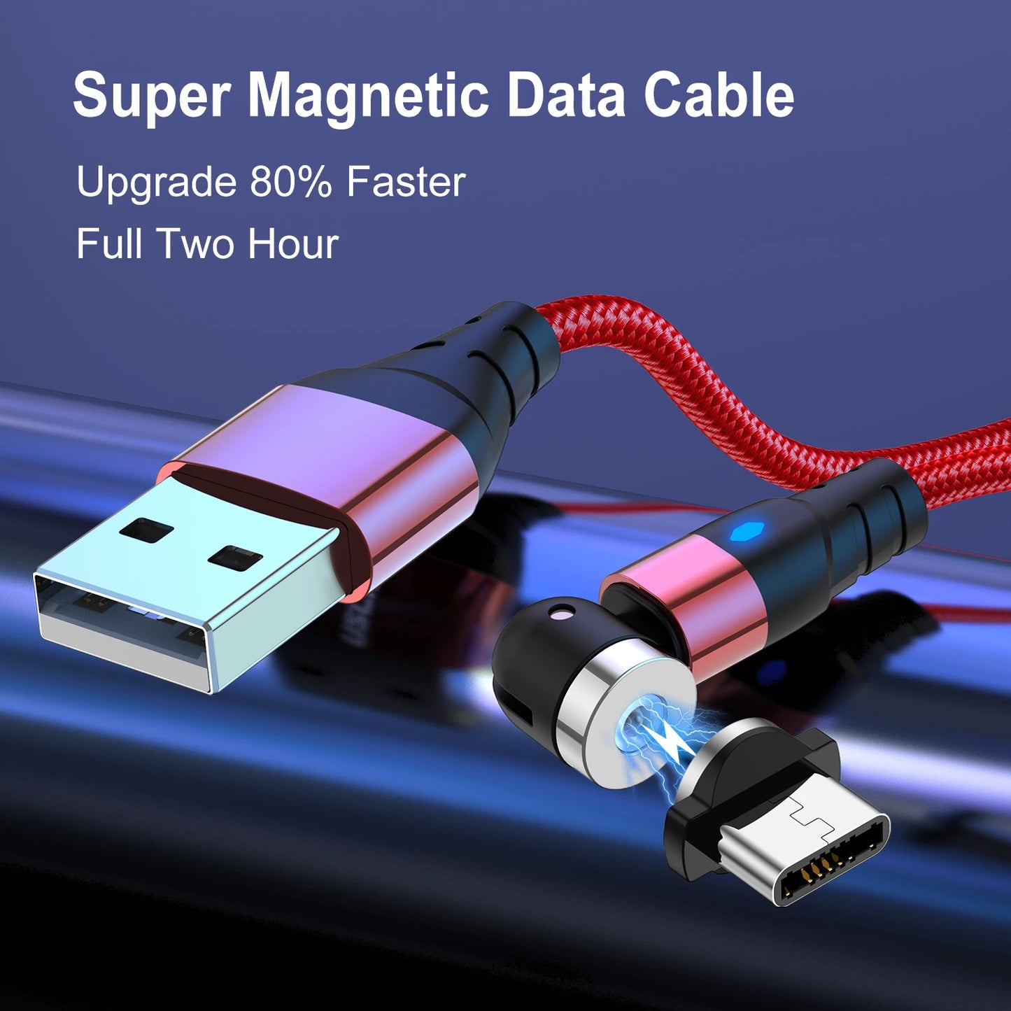 Revolutionary 540° Magnetic Fast Charge USB-C Cable for iPhone 14/11, Huawei, Xiaomi, Samsung - Ultimate Convenience and Speed!