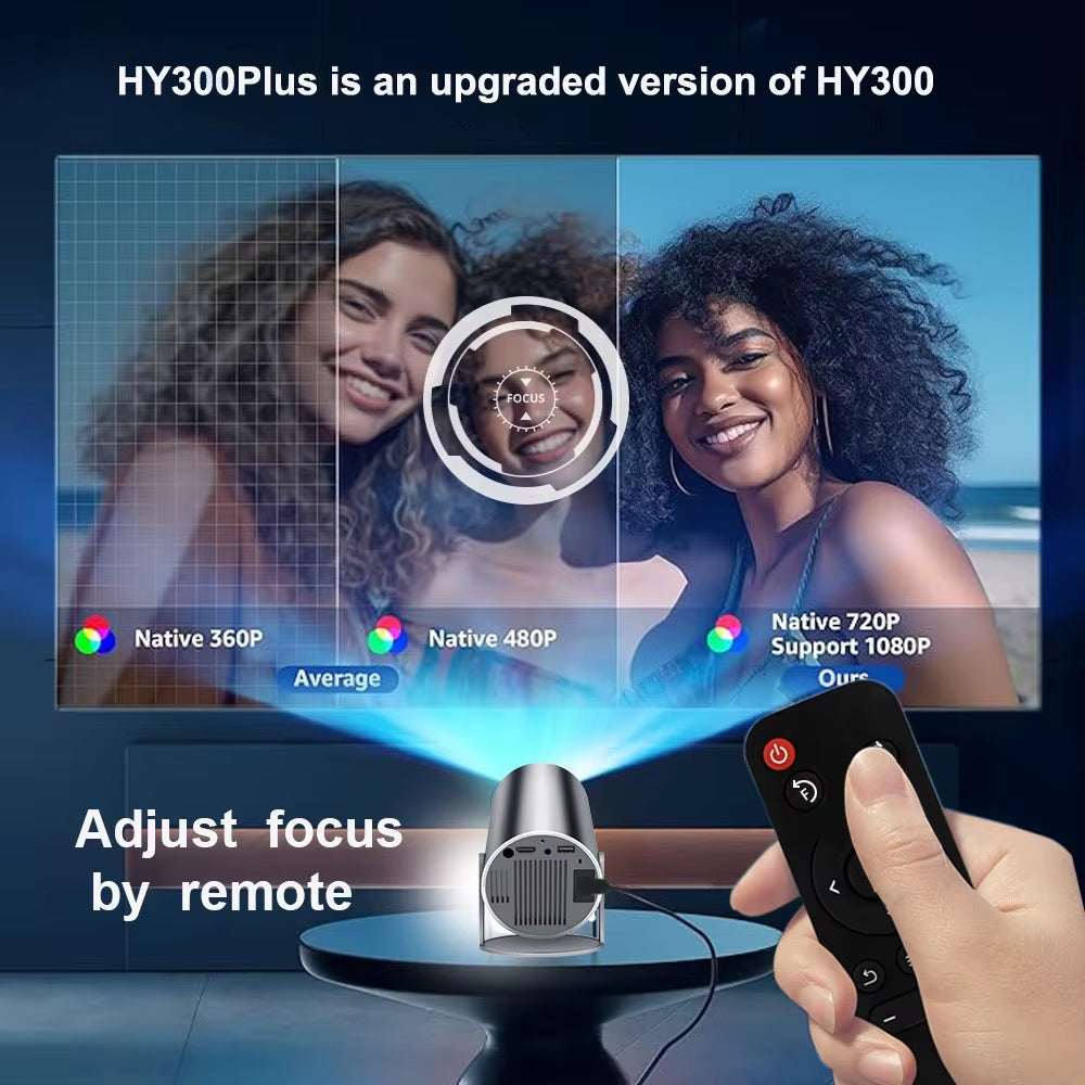 Experience Stunning Home Entertainment with the HY300 Plus HD Projector - 4K Android LED Mini Projector for Movies and More