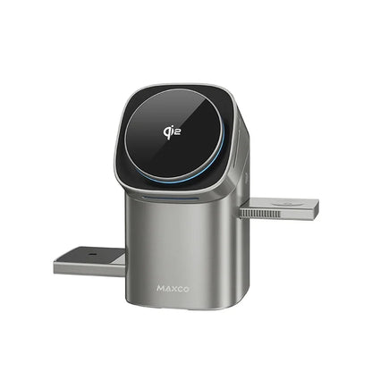 Fast 15W Qi2 Auto-Rotate 3-in-1 Wireless Charger for iPhone 12-16, Apple Watch & AirPods
