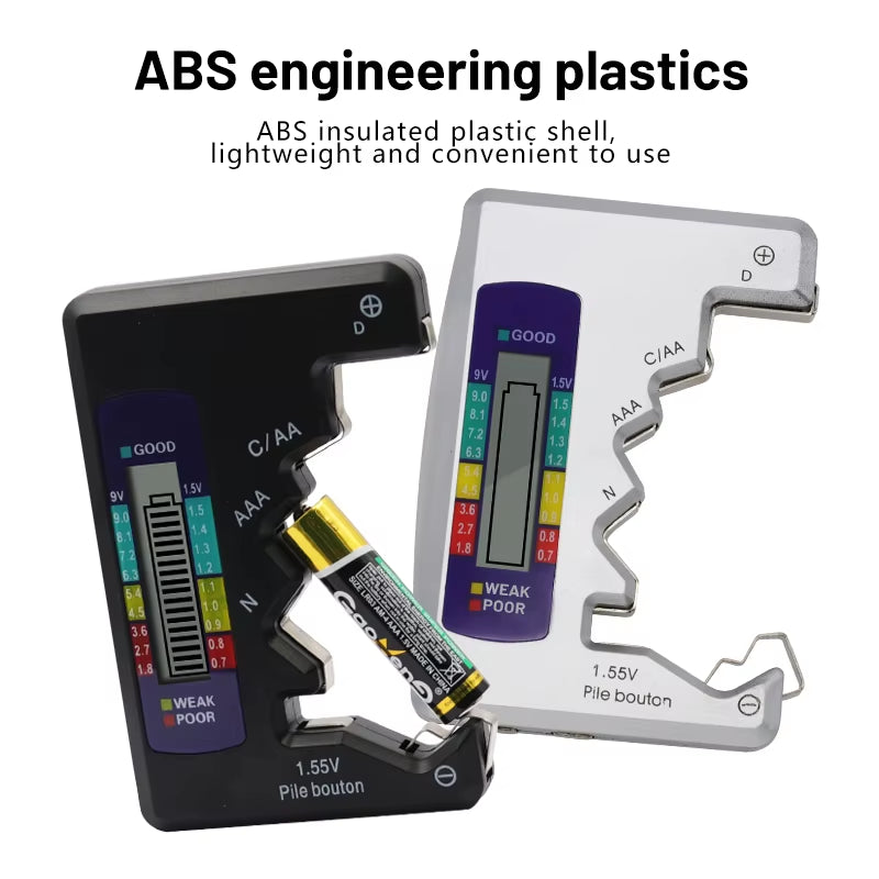 Ultimate Digital Battery Tester & Analyzer with LCD Display - Check AA, AAA, and Button Cell Capacity Effortlessly!