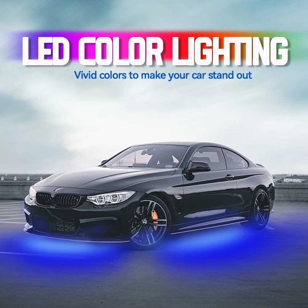 Transform Your Ride with RGB Car Underglow LED Strip Lights - Remote/App Control, Waterproof & Flexible!