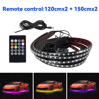 Transform Your Ride with RGB Car Underglow LED Strip Lights - Remote/App Control, Waterproof & Flexible!