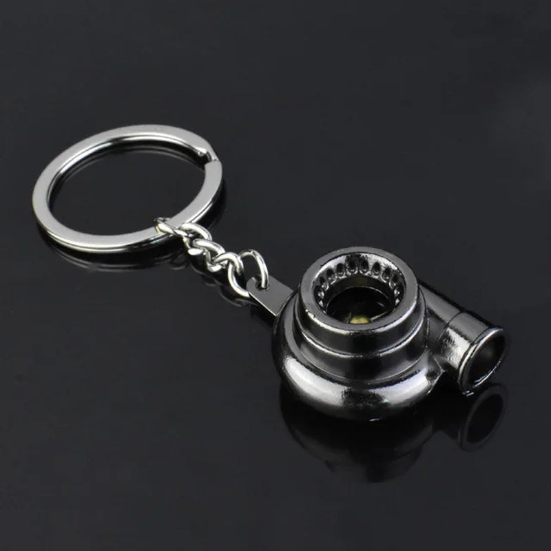 Mini Turbo Turbocharger Keychain - Spinning Turbine Car Keyring Accessory