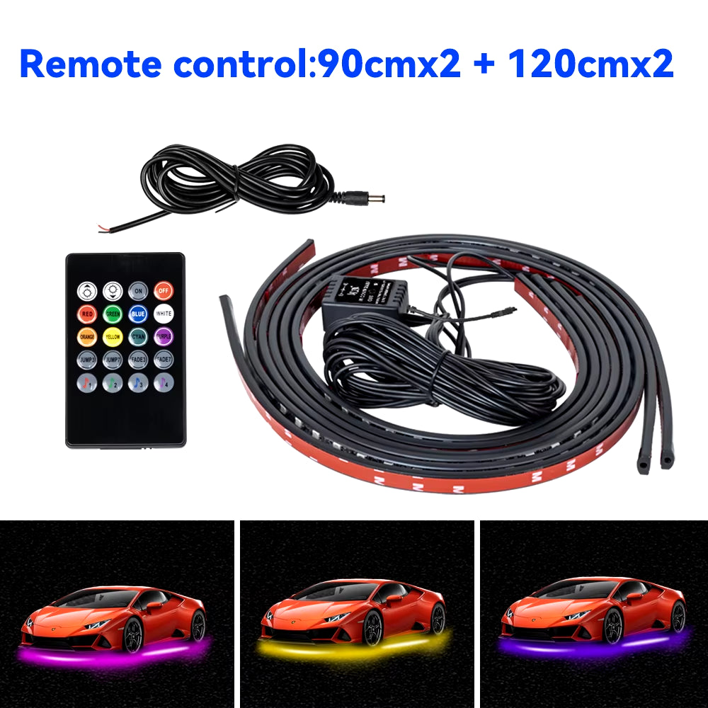 Transform Your Ride with RGB Car Underglow LED Strip Lights - Remote/App Control, Waterproof & Flexible!