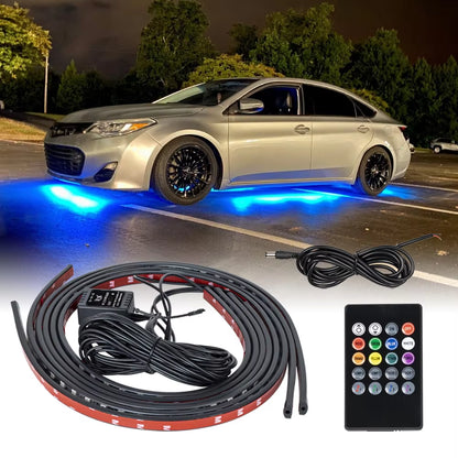 Transform Your Ride with RGB Car Underglow LED Strip Lights - Remote/App Control, Waterproof & Flexible!