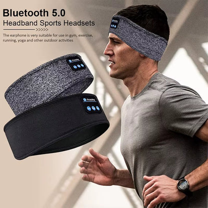 Wireless Bluetooth Sports Headband Earphones - Comfortable Music Eye Mask for Sleeping and Relaxation