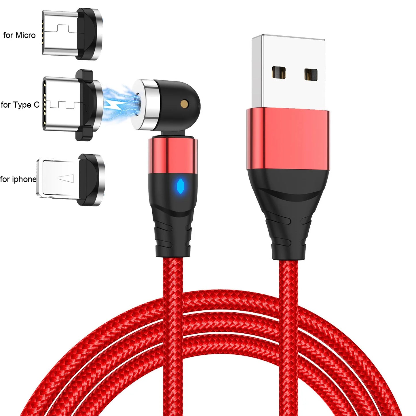 Revolutionary 540° Magnetic Fast Charge USB-C Cable for iPhone 14/11, Huawei, Xiaomi, Samsung - Ultimate Convenience and Speed!