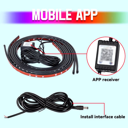 Transform Your Ride with RGB Car Underglow LED Strip Lights - Remote/App Control, Waterproof & Flexible!