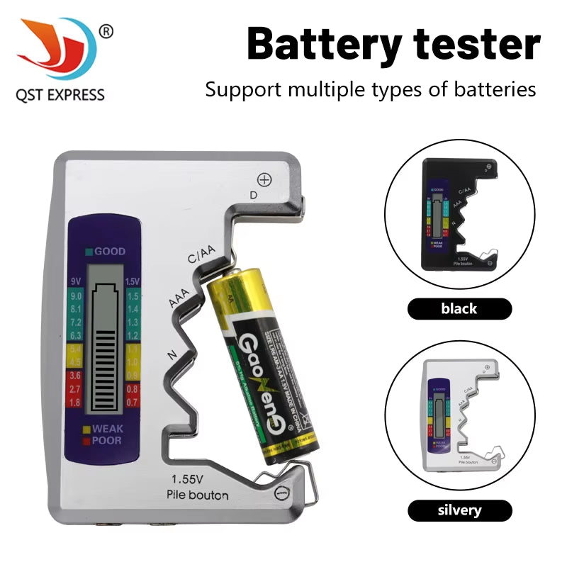 Ultimate Digital Battery Tester & Analyzer with LCD Display - Check AA, AAA, and Button Cell Capacity Effortlessly!