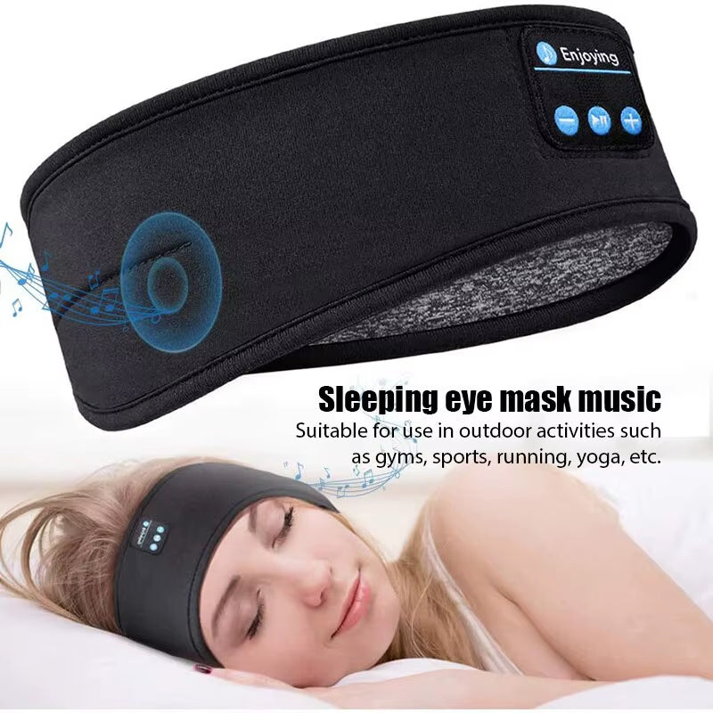 Wireless Bluetooth Sports Headband Earphones - Comfortable Music Eye Mask for Sleeping and Relaxation